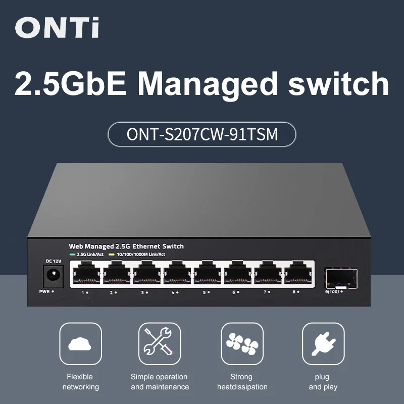 Sfp+ 10G Managed Switch 8 Port - محول شبكة ONTi 2.5GbE مُدار بـ