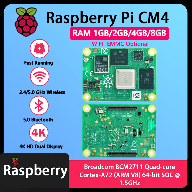 Raspberry Pi Cm4 8Gb Ram 32Gb Emmc Wifi - وحدة معالجة راسبيري باي CM4 بذاكرة