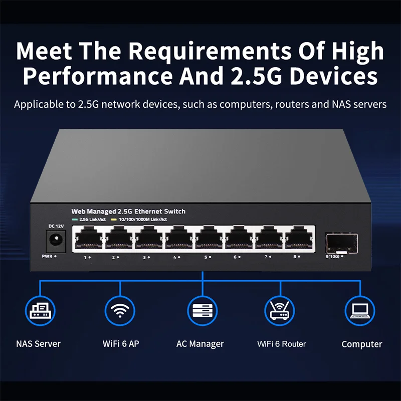 محول شبكة ONTi 2.5GbE مُدار بـ - مراجعة Sfp+ 10G Managed Switch 8 Port وسعره