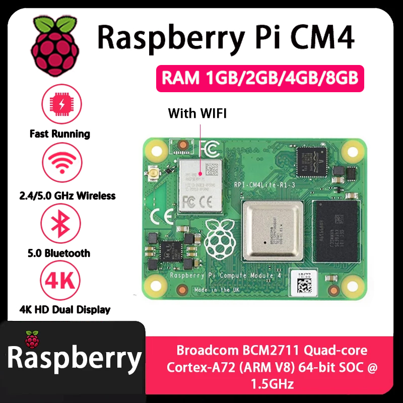 وحدة معالجة راسبيري باي CM4 بذ - مراجعة Raspberry Pi Cm4 8Gb Ram 32Gb Emmc Wifi وسعره
